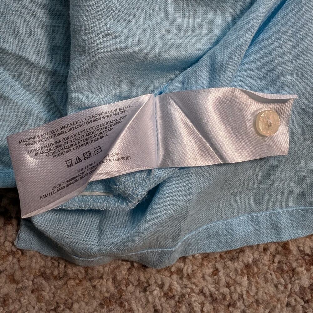 Orvis women’s Linen Blend blouse/shirt, XL; Lightweight, Breathable, Blue/Teal - Picture 9 of 9